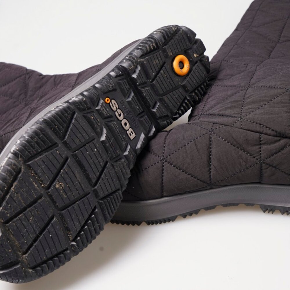 Bogs Black Snowday Quilted Fleece Lined Boots Women's Size 10 - Picture 3 of 4